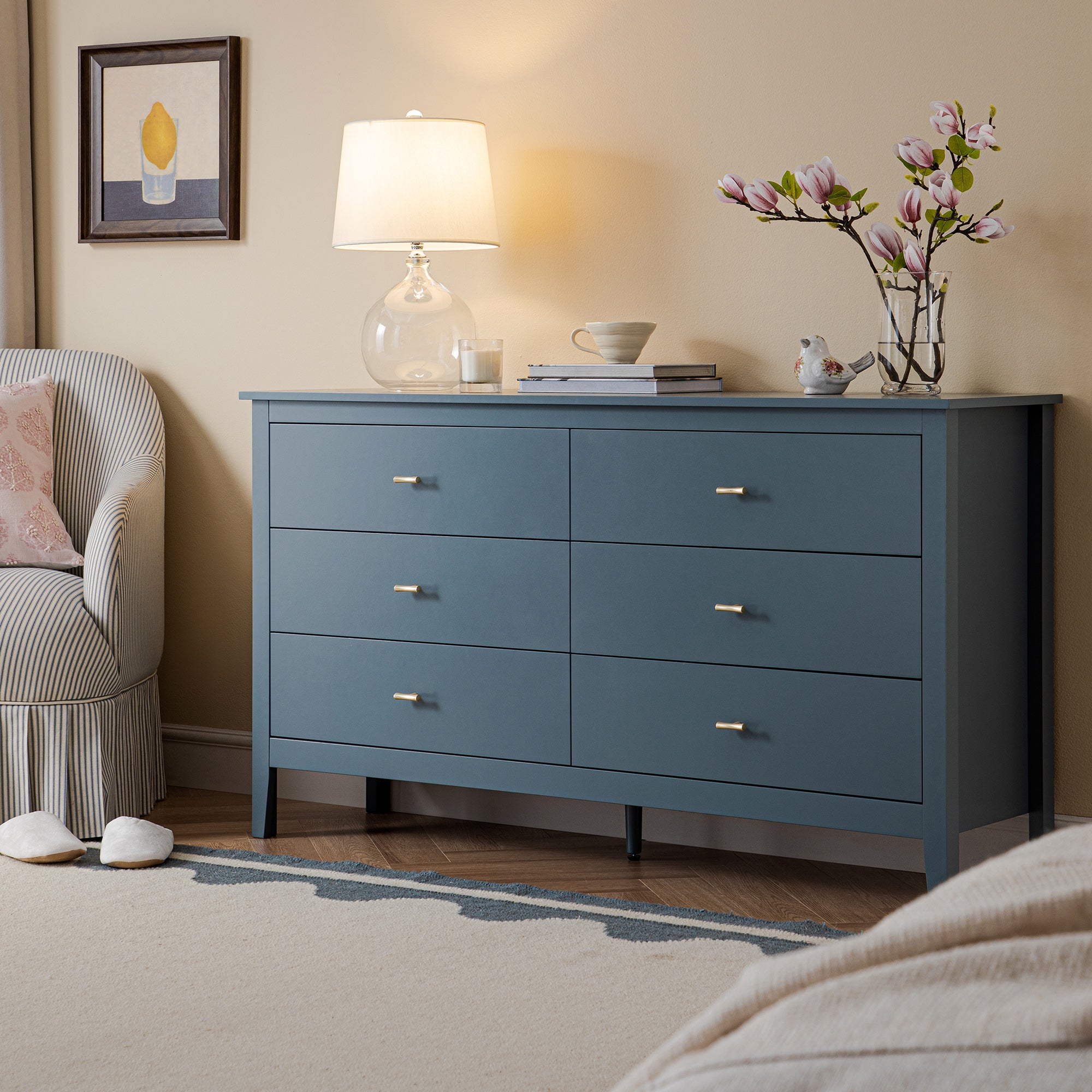 Oakham 6-Drawer Dresser, Stormy Blue Oakham 6-Drawer Dresser, Stormy Blue