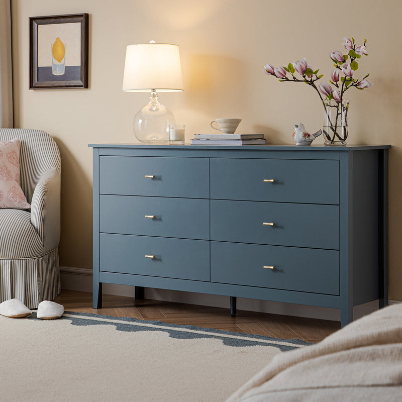 Oakham 6-Drawer Dresser, Stormy Blue - daals - Chest of Drawers Oakham 6-Drawer Dresser, Stormy Blue - daals - Chest of Drawers