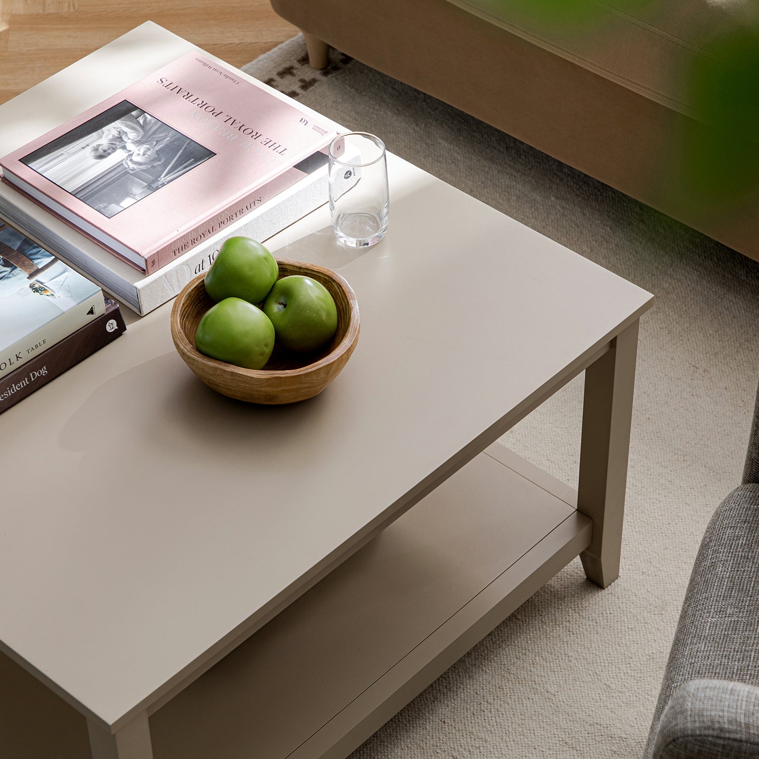 Oakham 32" Square Coffee Table, Deep Greige