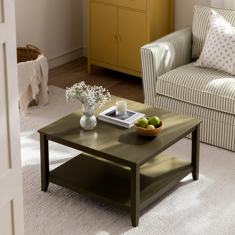 Oakham 32" Square Coffee Table, Olive Grove