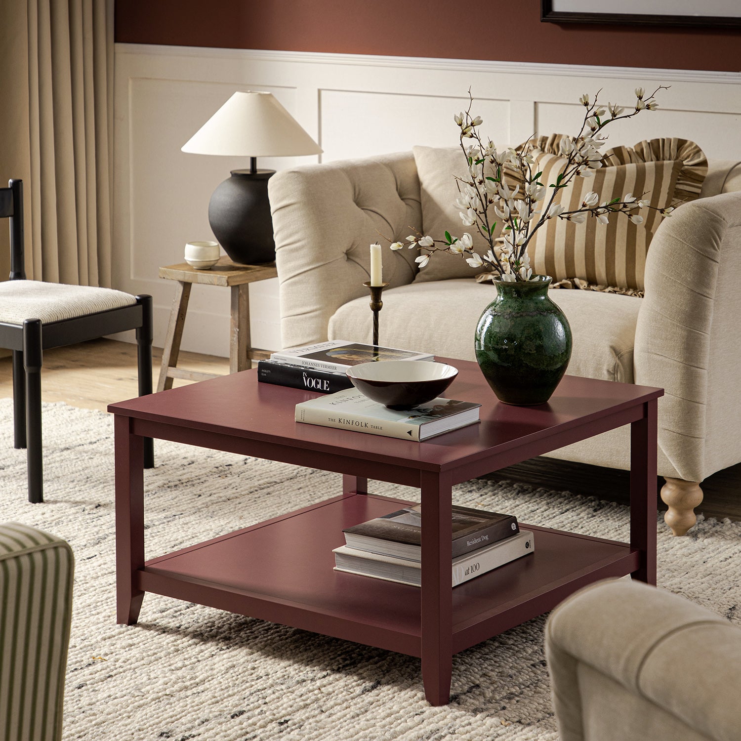 Oakham 32" Square Coffee Table, Wild Cherry