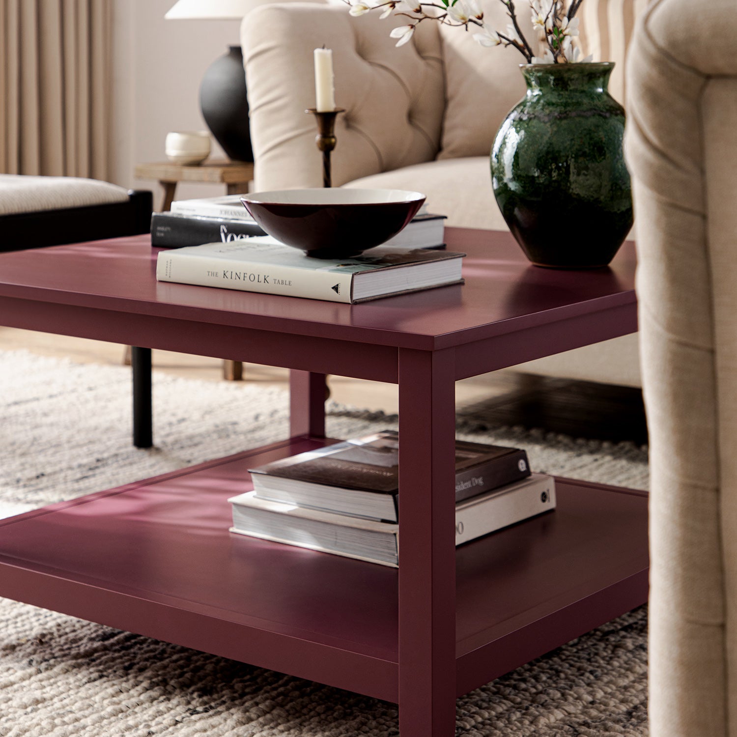 Oakham 32" Square Coffee Table, Wild Cherry