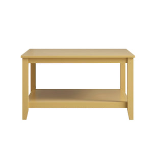 Oakham 32" Square Coffee Table, Rattan Yellow