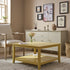 Oakham 32" Square Coffee Table, Rattan Yellow