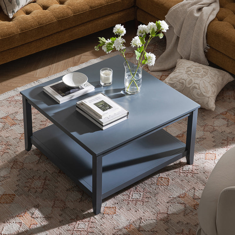 Oakham 32" Square Coffee Table, Stormy Blue