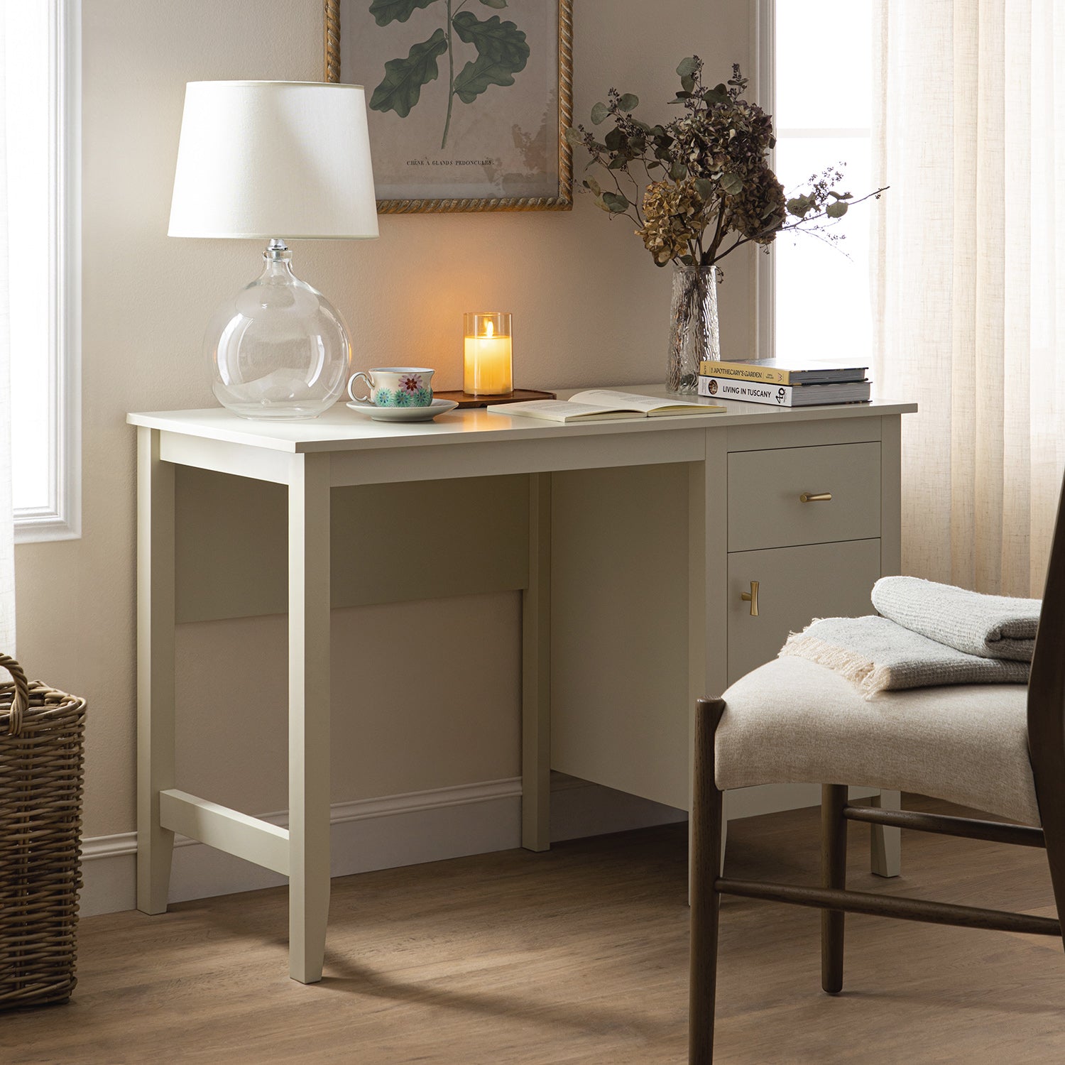 Oakham Writing Desk, Shaded White