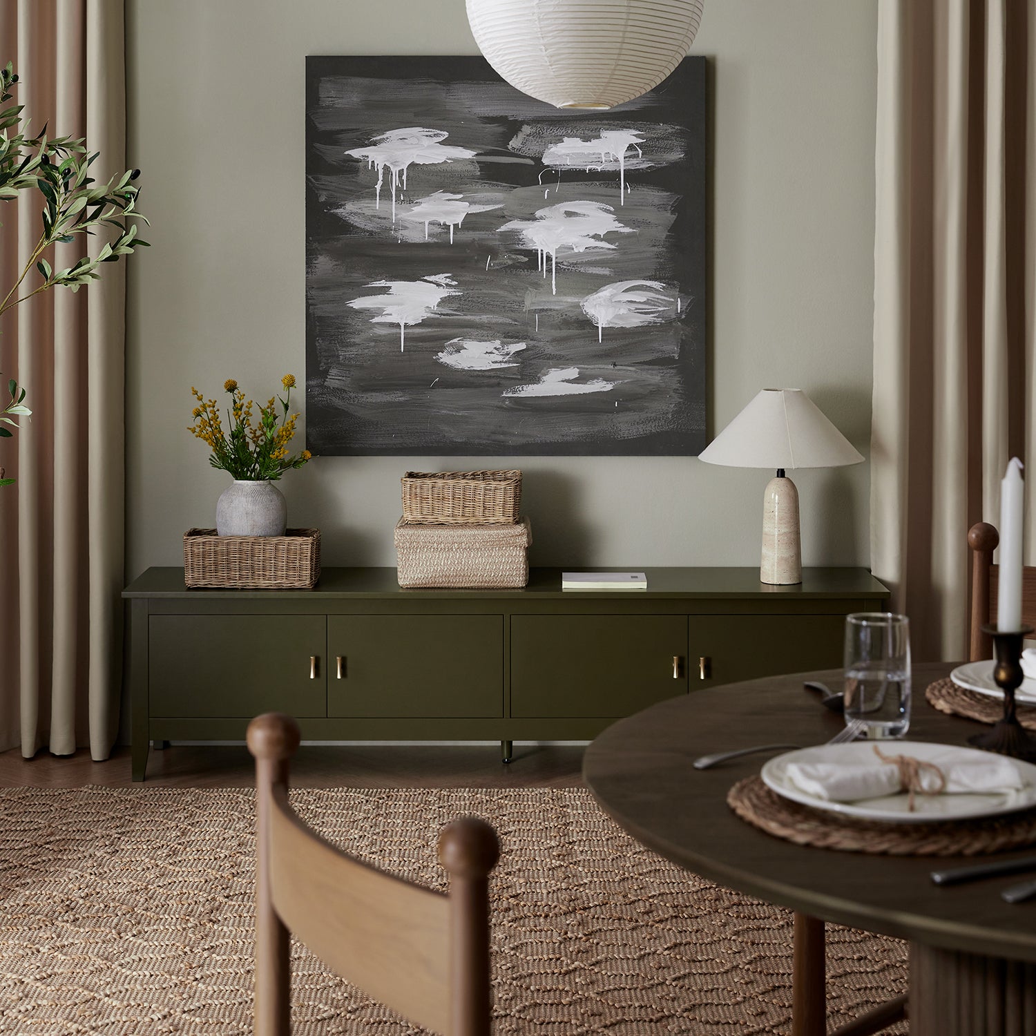 Oakham 70" Wide Media Unit, Olive Grove