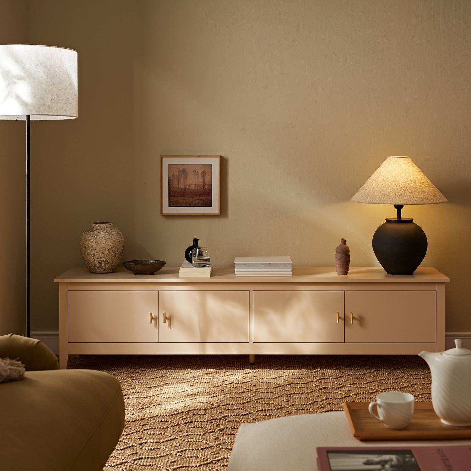 Oakham 70" Wide Media Unit, Nude Pink