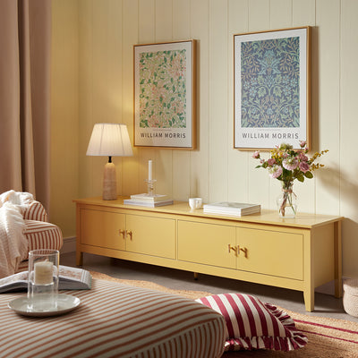 Oakham 70" Wide Media Unit, Rattan Yellow