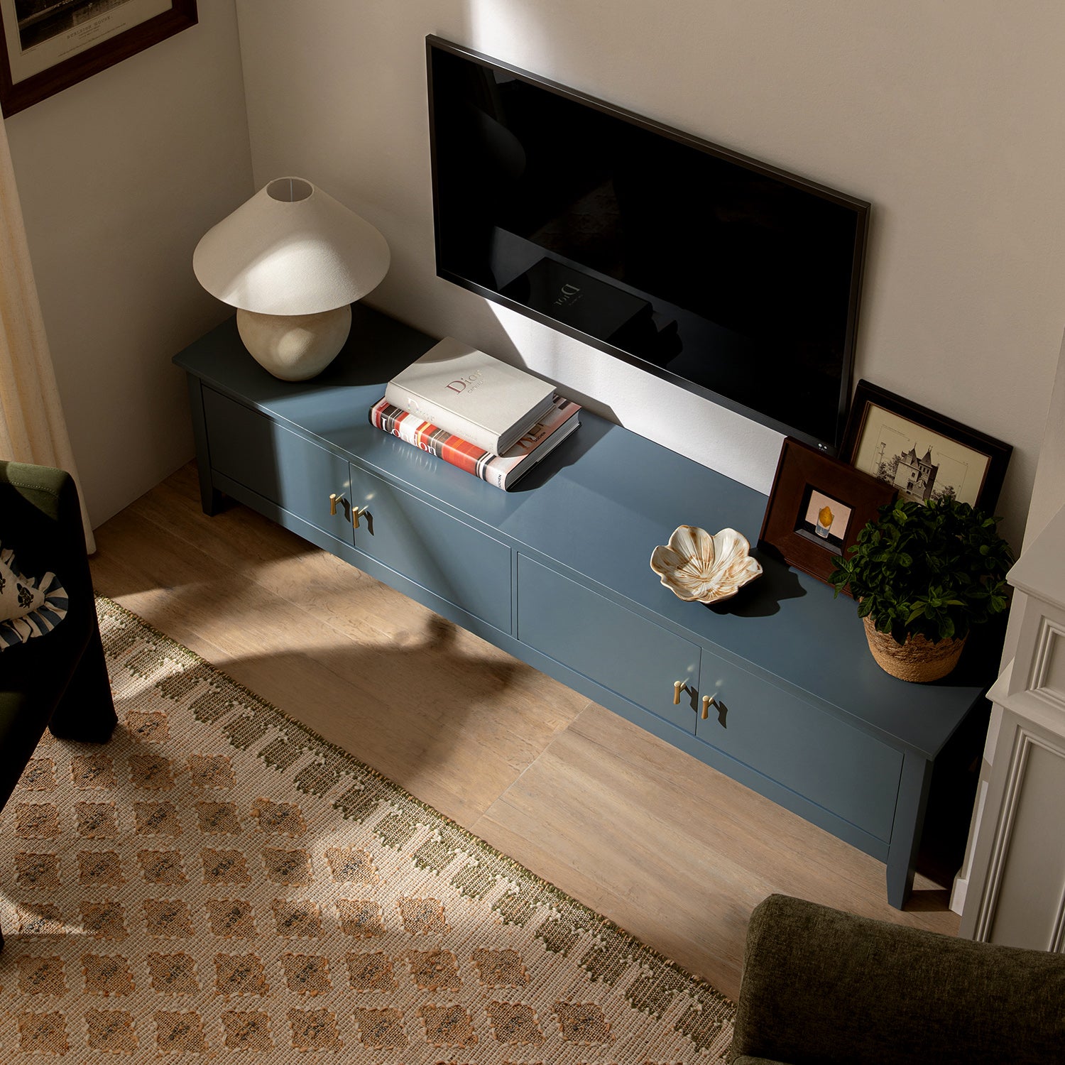 Oakham 70" Wide Media Unit, Stormy Blue