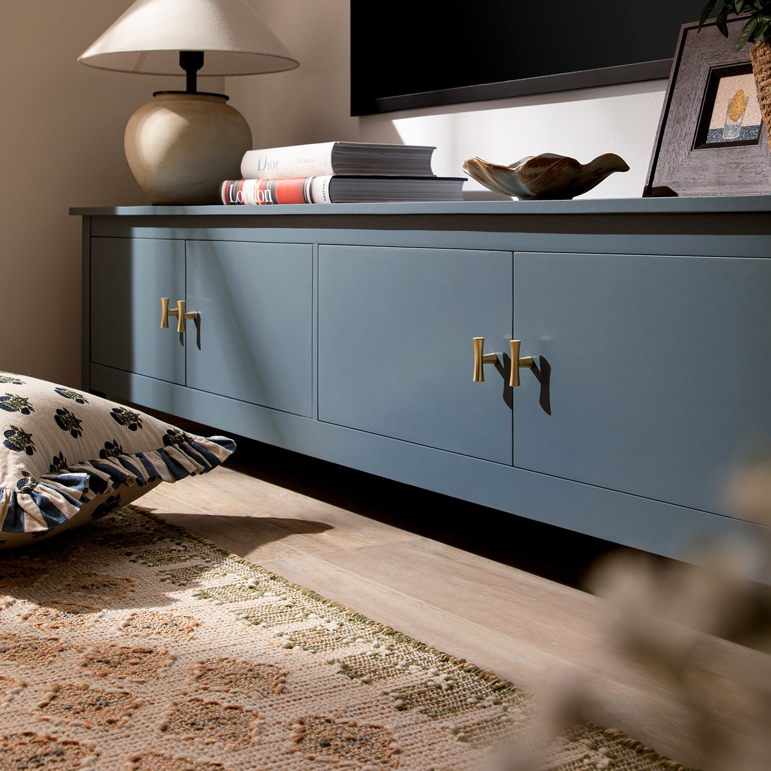 Oakham 70" Wide Media Unit, Stormy Blue