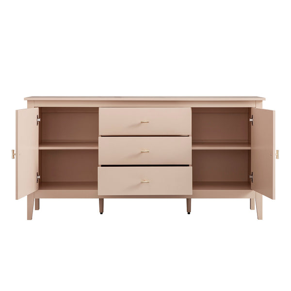 Oakham Wide Sideboard with Drawers, Nude Pink
