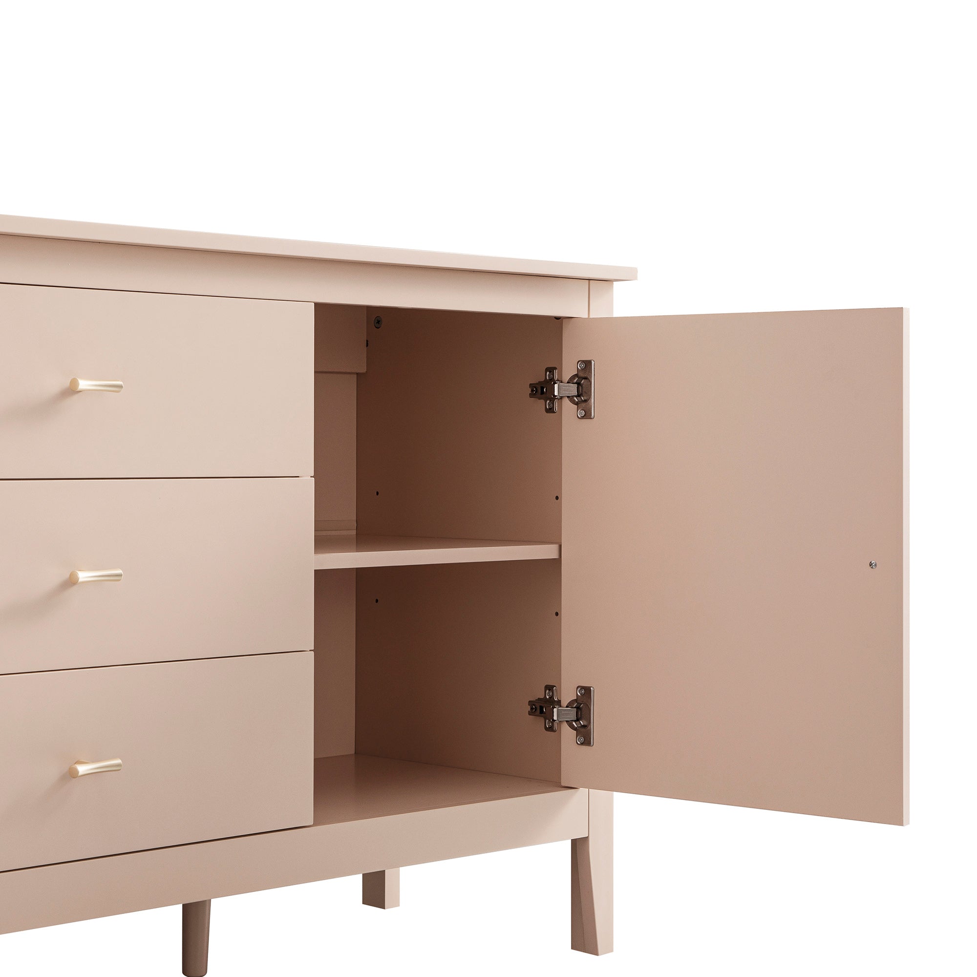 Oakham Wide Sideboard with Drawers, Nude Pink