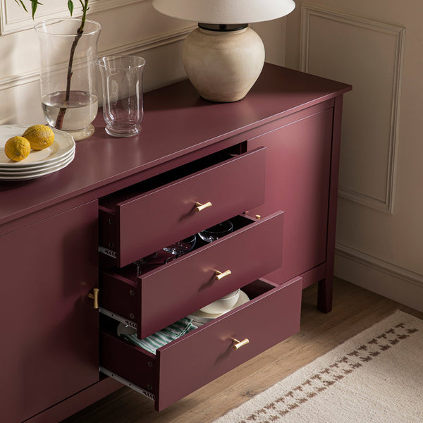 Oakham Wide Sideboard with Drawers, Wild Cherry