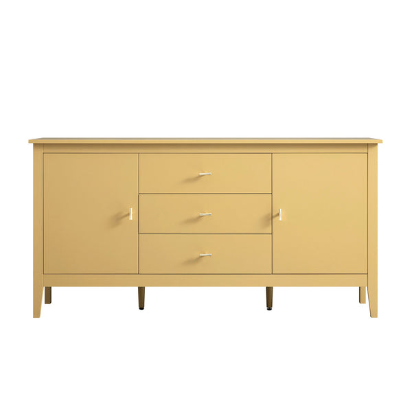 Oakham Wide Sideboard with Drawers, Rattan Yellow