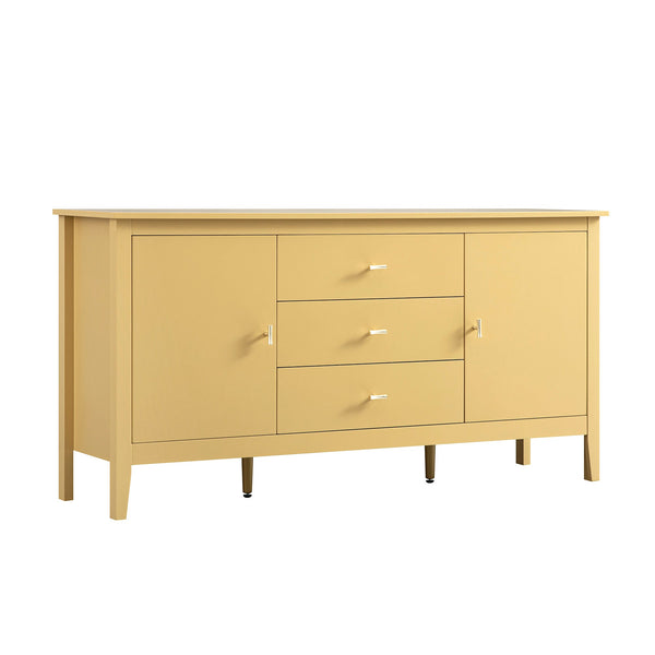 Oakham Wide Sideboard with Drawers, Rattan Yellow