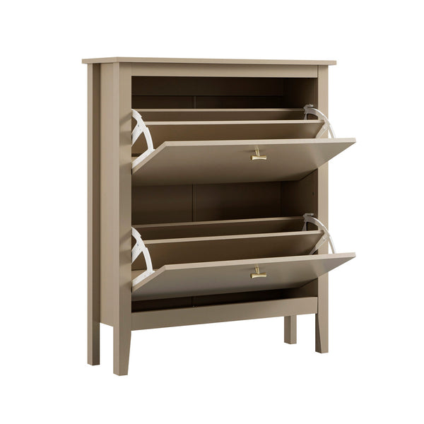 Oakham 2-Tier Shoe Cabinet, Deep Greige