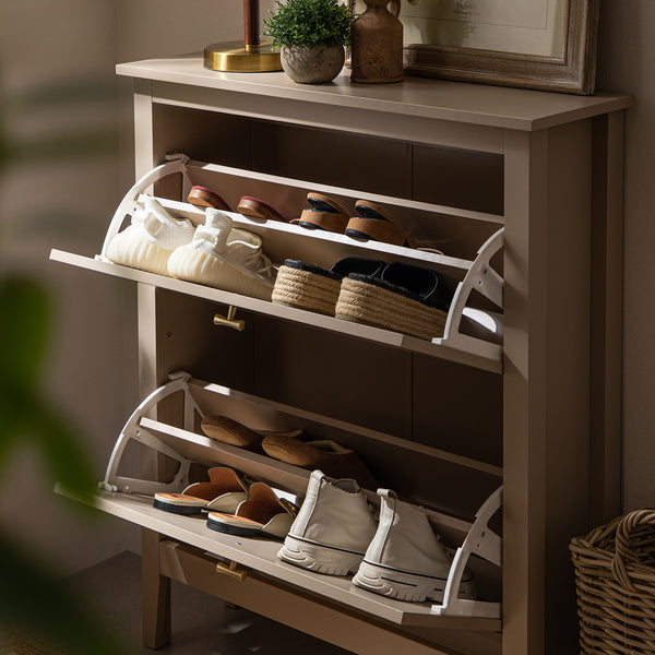 Oakham 2-Tier Shoe Cabinet, Deep Greige