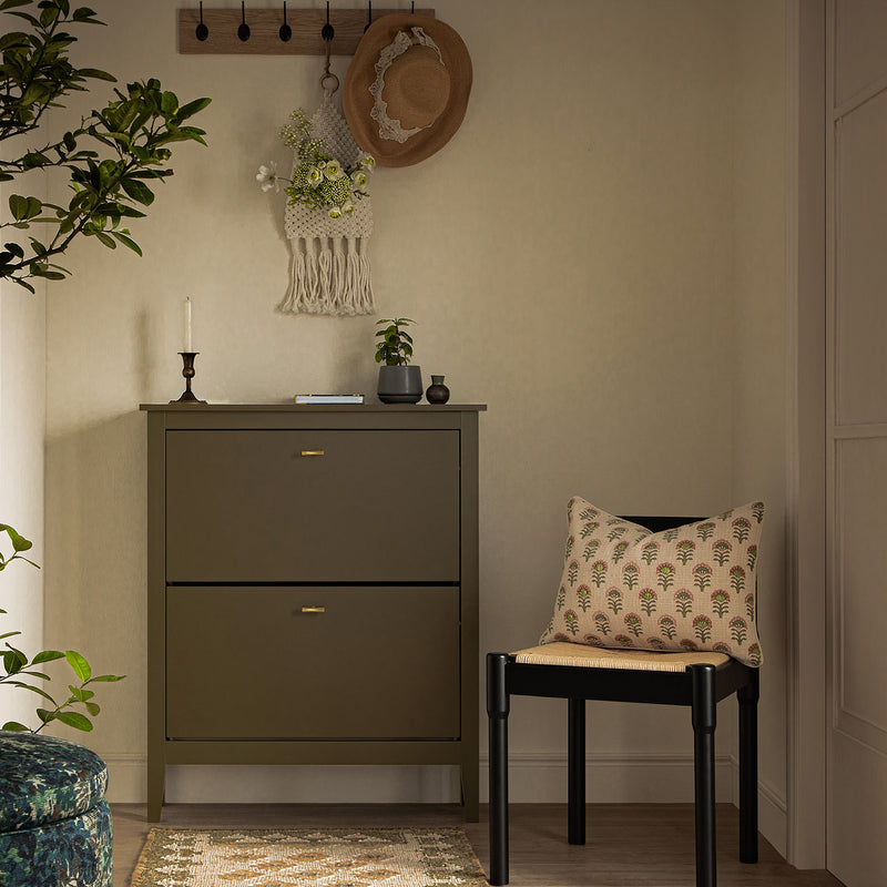 Oakham 2-Tier Shoe Cabinet, Olive Grove