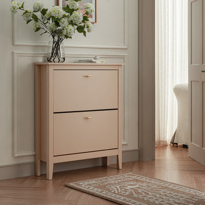Oakham 2-Tier Shoe Cabinet, Nude Pink