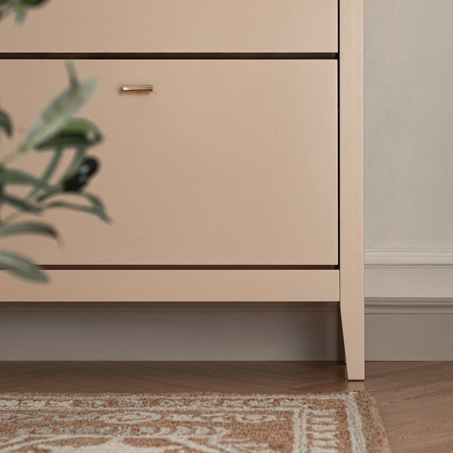 Oakham 2-Tier Shoe Cabinet, Nude Pink