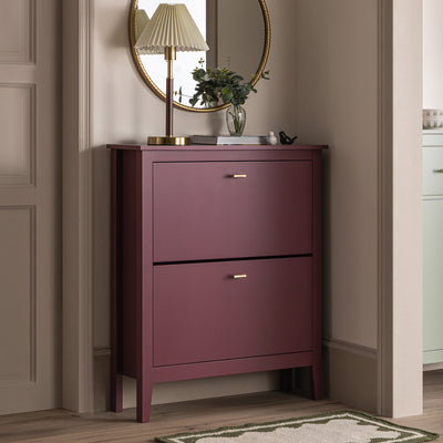 Oakham 2-Tier Shoe Cabinet, Wild Cherry