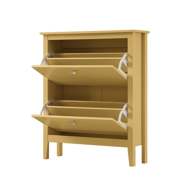 Oakham 2-Tier Shoe Cabinet, Rattan Yellow