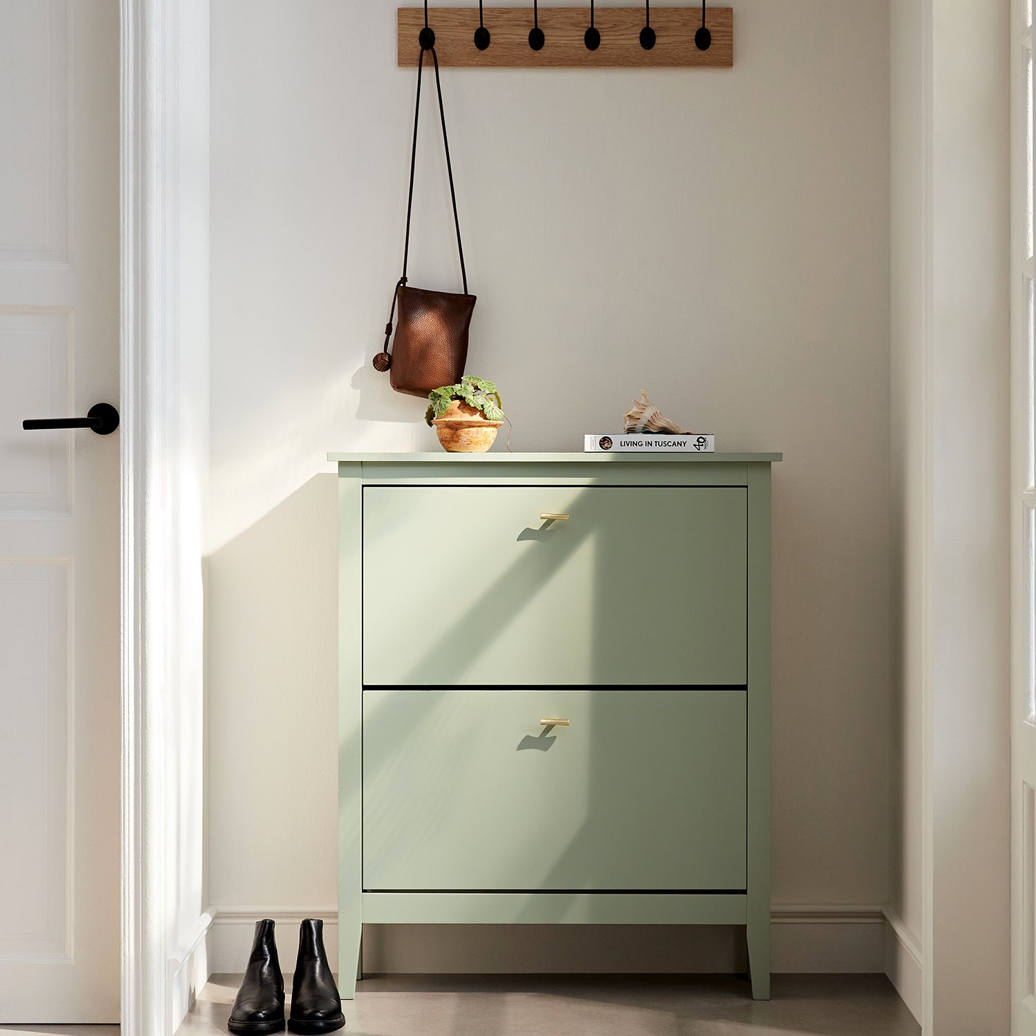 Oakham 2-Tier Shoe Cabinet, Desert Sage