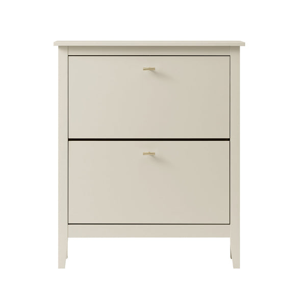 Oakham 2-Tier Shoe Cabinet, Shaded White