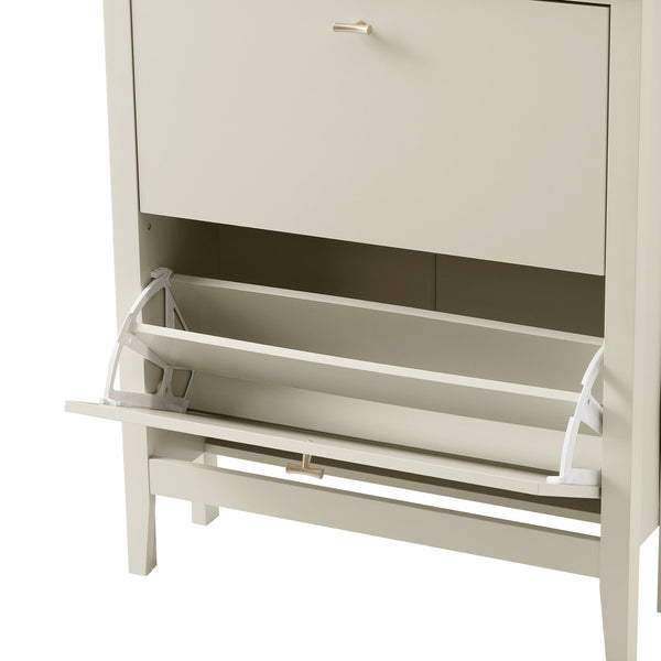 Oakham 2-Tier Shoe Cabinet, Shaded White