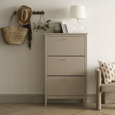 Oakham 3-Tier Shoe Cabinet, Deep Greige