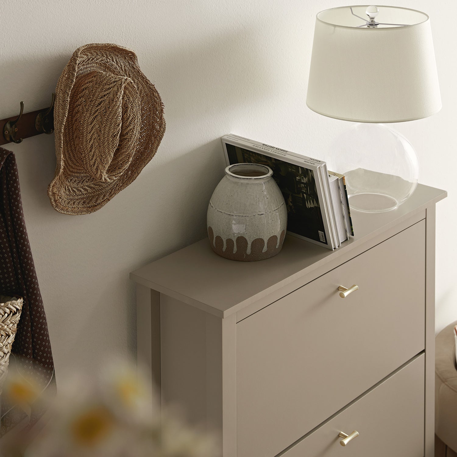 Oakham 3-Tier Shoe Cabinet, Deep Greige