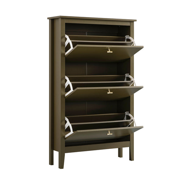 Oakham 3-Tier Shoe Cabinet, Olive Grove