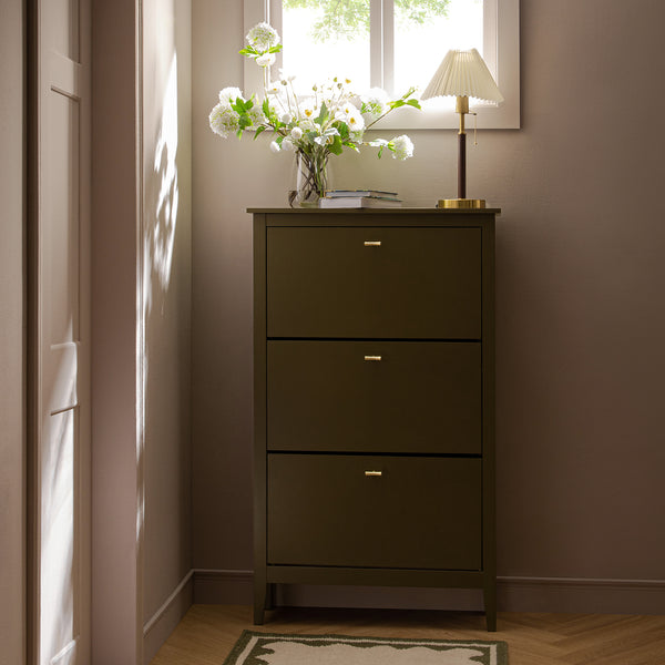 Oakham 3-Tier Shoe Cabinet, Olive Grove