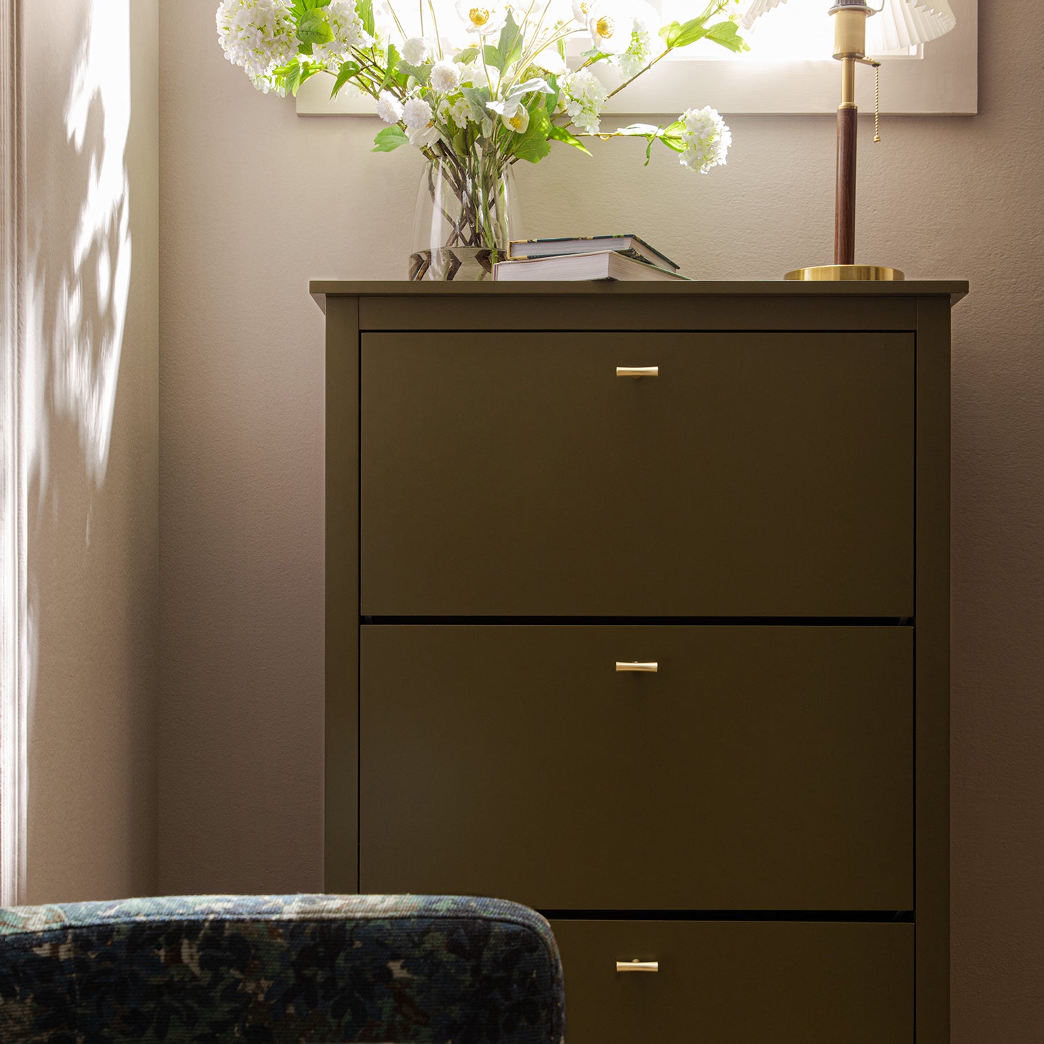 Oakham 3-Tier Shoe Cabinet, Olive Grove