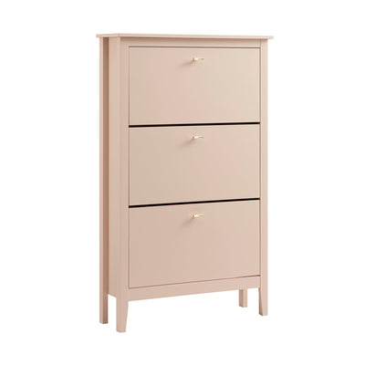 Oakham 3-Tier Shoe Cabinet, Nude Pink