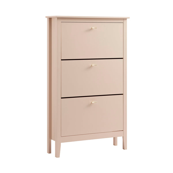 Oakham 3-Tier Shoe Cabinet, Nude Pink