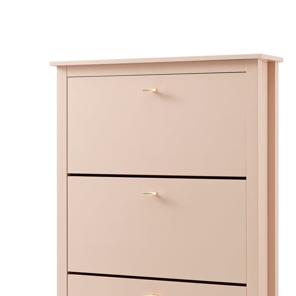 Oakham 3-Tier Shoe Cabinet, Nude Pink