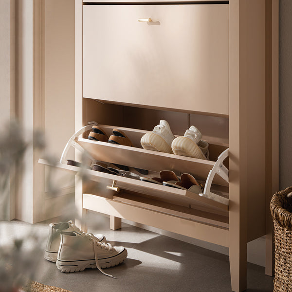 Oakham 3-Tier Shoe Cabinet, Nude Pink