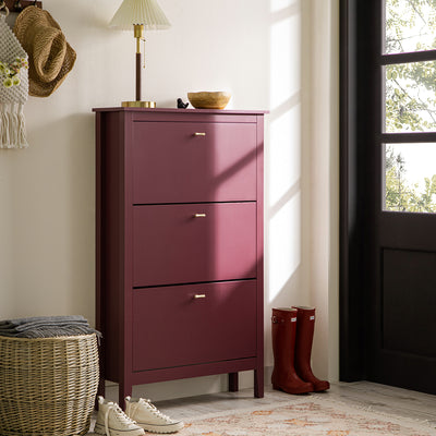 Oakham 3-Tier Shoe Cabinet, Wild Cherry