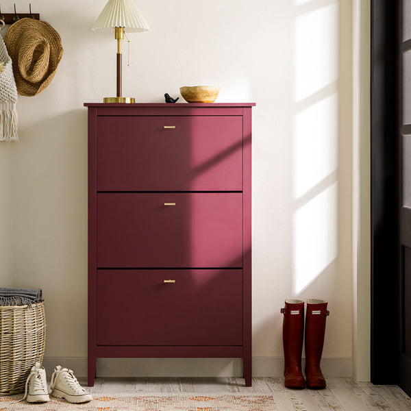 Oakham 3-Tier Shoe Cabinet, Wild Cherry