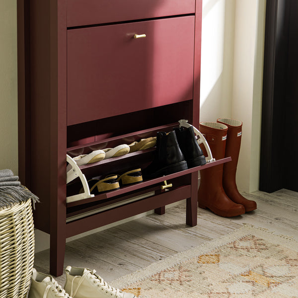 Oakham 3-Tier Shoe Cabinet, Wild Cherry
