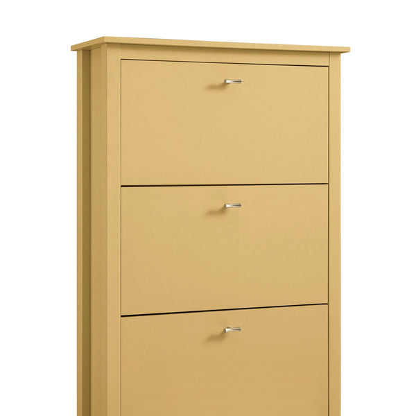Oakham 3-Tier Shoe Cabinet, Rattan Yellow