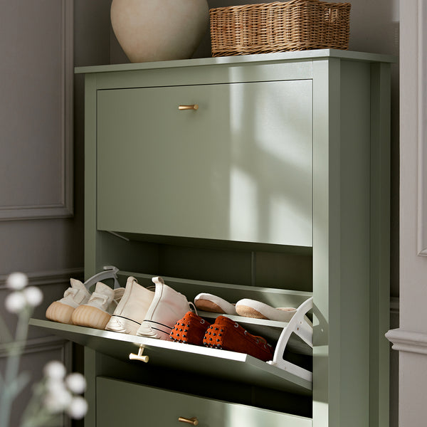 Oakham 3-Tier Shoe Cabinet, Desert Sage