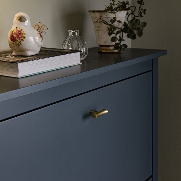 Oakham 3-Tier Shoe Cabinet, Stormy Blue