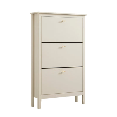 Oakham 3-Tier Shoe Cabinet, Shaded White