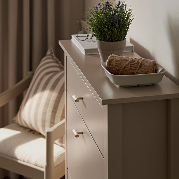 Oakham 2-Tier Shoe Cabinet with Top Drawer, Deep Greige