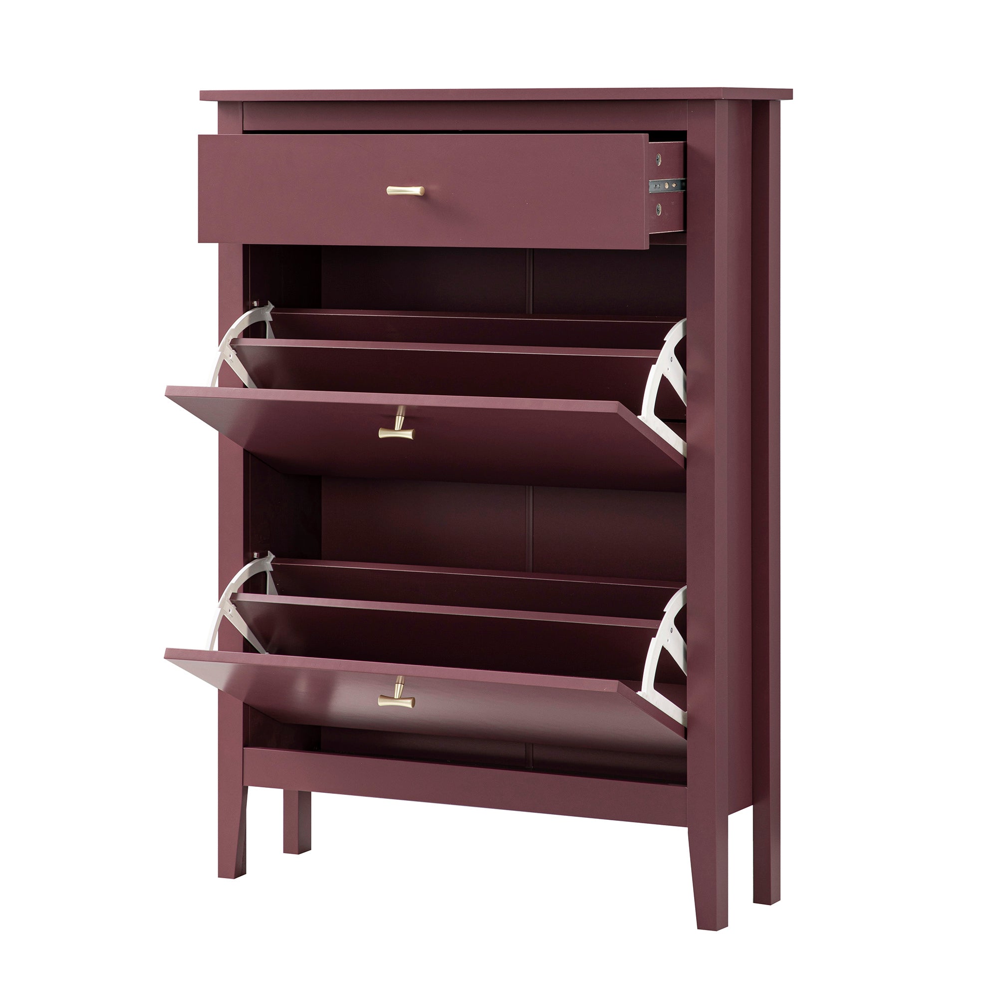 Oakham 2-Tier Shoe Cabinet with Top Drawer, Wild Cherry