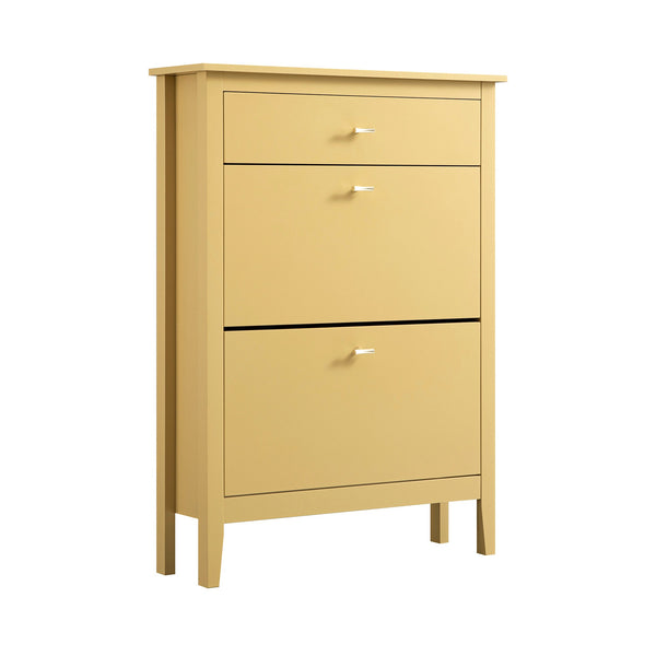 Oakham 2-Tier Shoe Cabinet with Top Drawer, Rattan Yellow