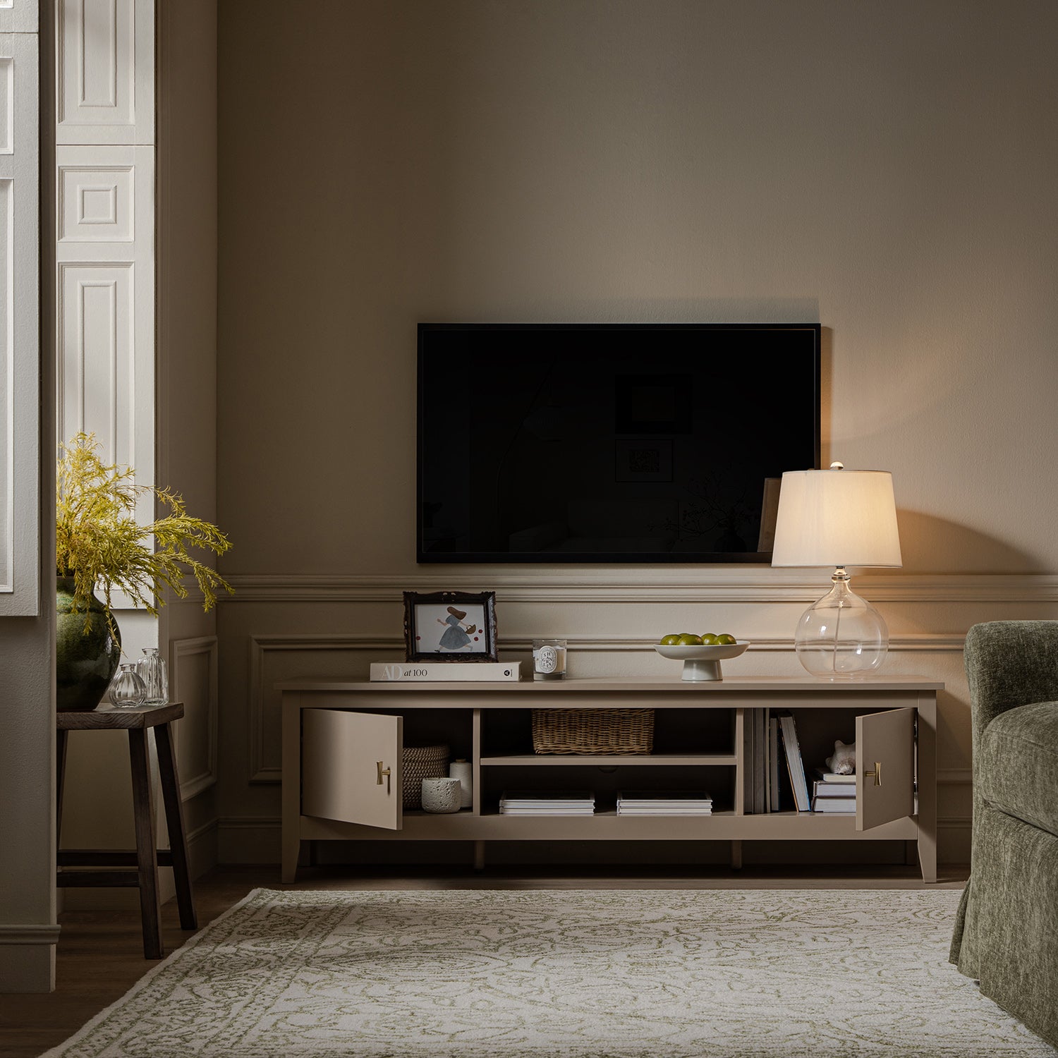 Oakham 59" Wide Media Unit, Deep Greige